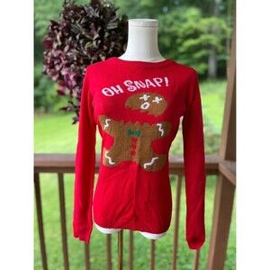 Rue21 Oh Snap Gingerbread Man Christmas Sweater Size M